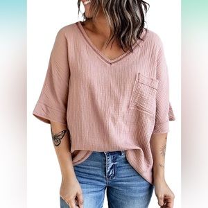 Pink top Medium cotton gauze